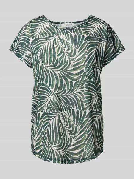 T-shirt z prążkowanym okrągłym dekoltem Christian Berg Woman