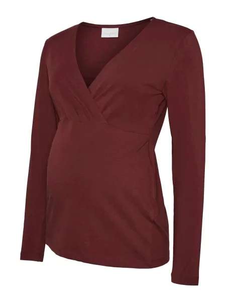 MAMALICIOUS Tricou MLKerrie roșu bordeaux negru