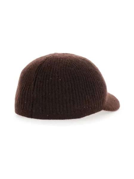 Czapka z daszkiem Brunello Cucinelli brązowa