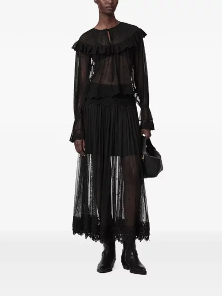 Fustă Allsaints plasă negru