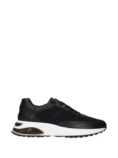 Sneakerși Jimmy Choo cu șireturi din dantelă negru