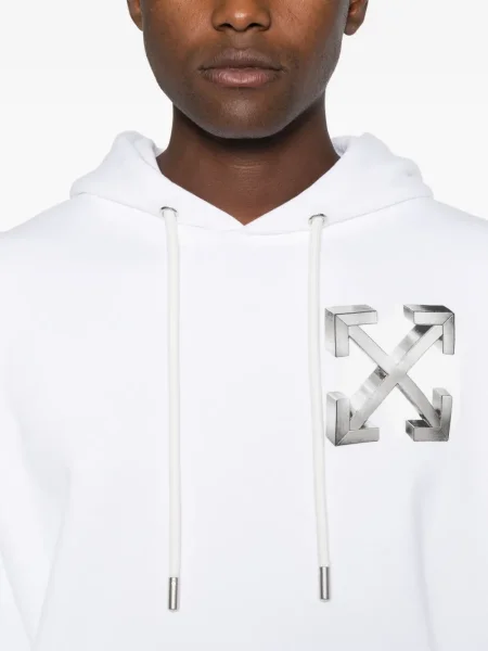 Majica s kapuljačom Off-white s printom bijela
