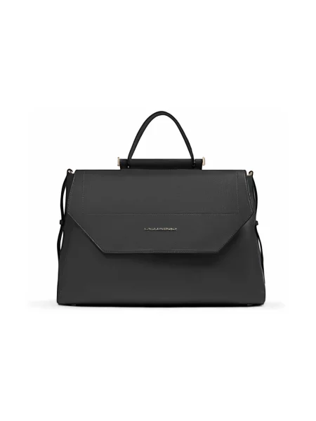 Torba na laptopa Piquadro skórzana czarna