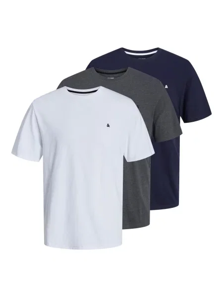 JACK & JONES Tricou Paulos albastru marin / gri grafit alb