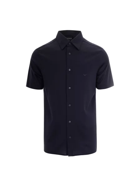 Koszula z krótkim rękawem Emporio Armani niebieska