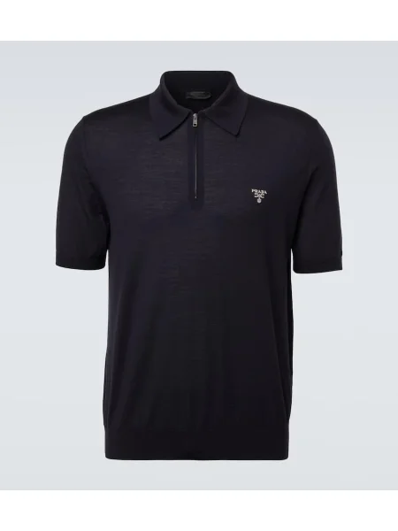 Gyapjú pólóing Prada kék