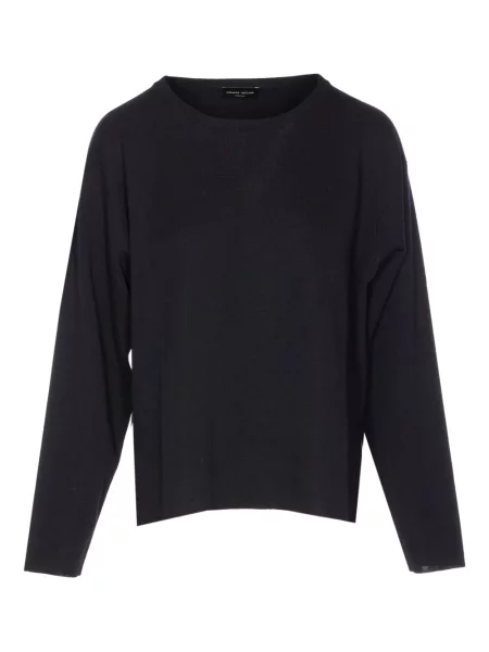 Pulover Roberto Collina cu decolteu rotund lung negru