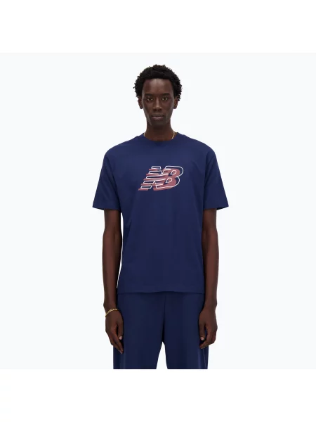 Férfi póló New Balance Graphic nb navy Graphic haditengerészet