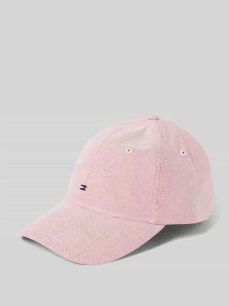 Czapka z daszkiem z czystej bawełny Tommy Hilfiger różowa