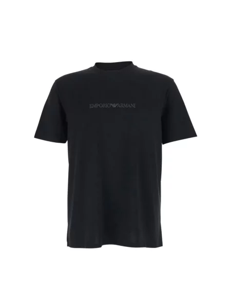 Koszulka Emporio Armani z nadrukiem z dżerseju czarna