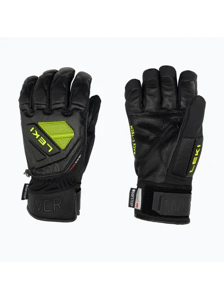 Мъжки ски ръкавици LEKI WCR C-Tech 3D black ice/lemon черно