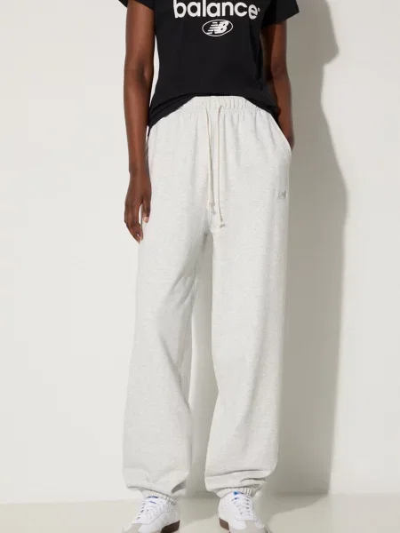 Pantaloni de trening New Balance Athletics French Terry Jogger Ash Heather M gri
