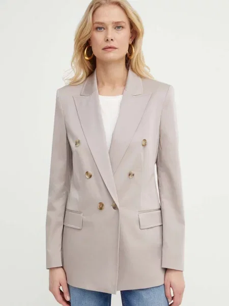 BOSS sacou cu doua randuri de neted bej