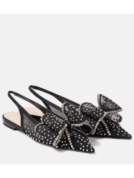 Balerinke Mach & Mach z mrežo z odprtimi petami črna