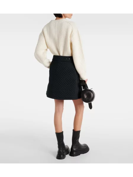 Fustă Moncler cu talie înaltă negru