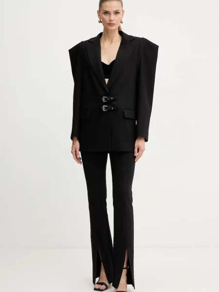 Versace Jeans Couture pantaloni evazați high waist negru