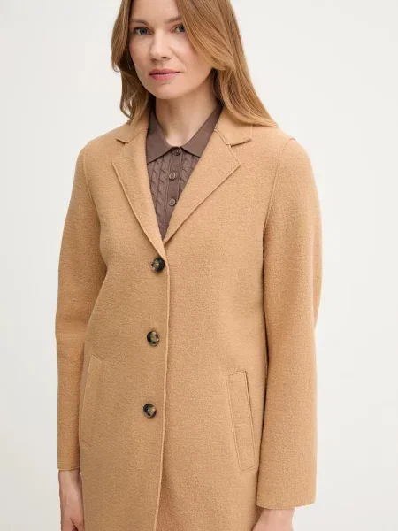 Вовняне пальто OUI коричневий