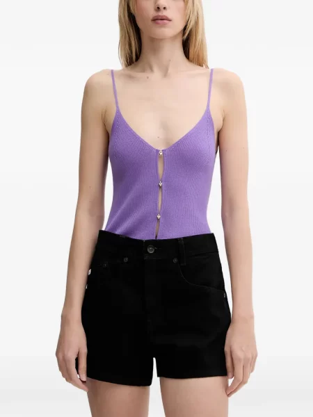 Top From Future cu decolteu în V violet