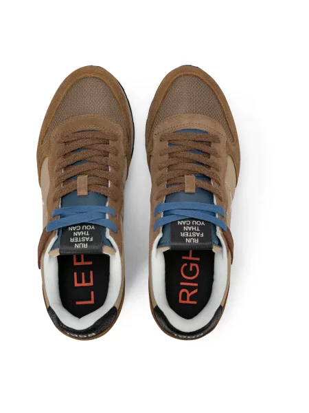 Sneakersy Sun68 skórzane retro brązowe