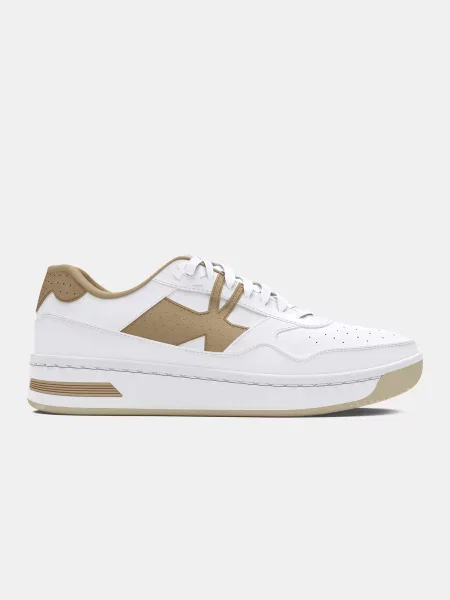 Pantofi cu toc Under Armour din piele de căprioară alb