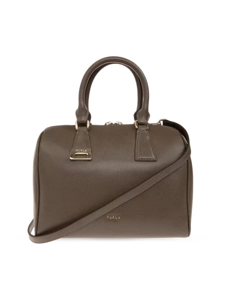 Furla torebka crossbody skórzana Olivia M Boston Bag brązowa