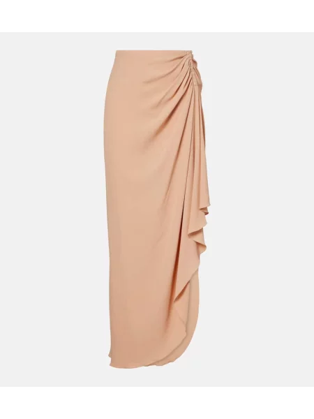 Maksi spódnica maxi Mugler drapowana beżowa