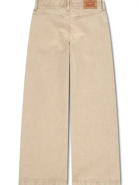 Levi's дънки wide leg за деца BAGGY WIDE LEG W/ YOKE бежово