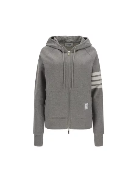 Bluza z kapturem Thom Browne z logo szara