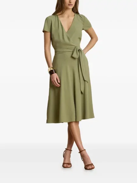 Cu centură rochie midi Lauren Ralph Lauren verde