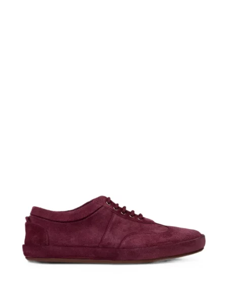 Sneakerși Marsell cu șireturi din piele de căprioară roșu