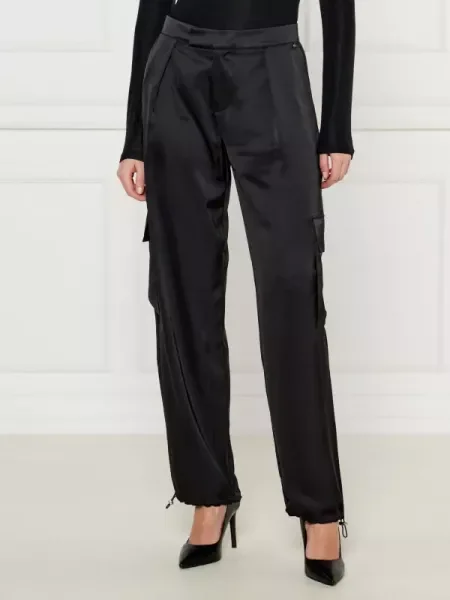 BOSS ORANGE De satin pantaloni cargo C_Targov negru