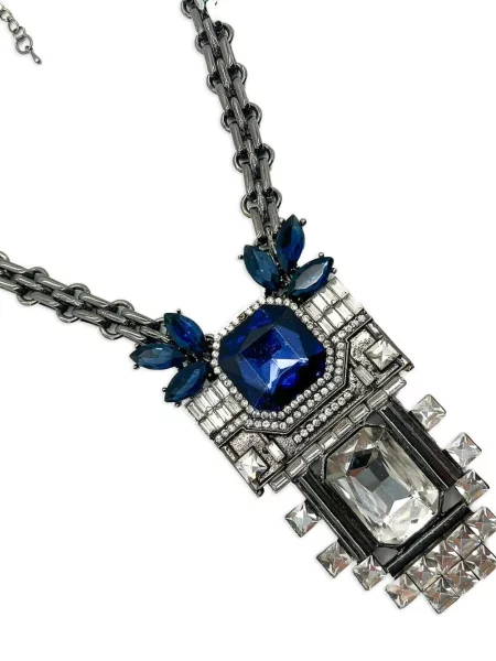 Колие Jennifer Gibson Jewellery с кристали сребристо