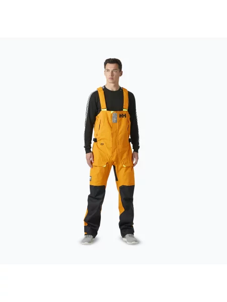 Pantaloni de navigație pentru bărbați Helly Hansen Skagen Offshore Bib ignite orange portocaliu