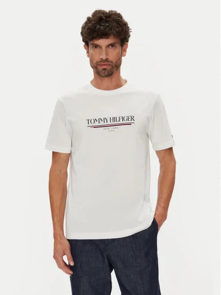 Тениска Tommy Hilfiger с принт бяло