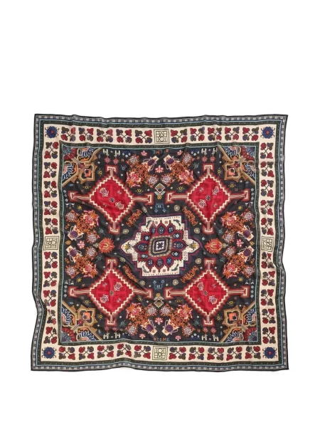 Fular Toteme de lână cu imprimeu geometric roșu