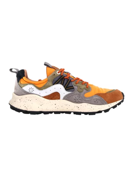 Sneakersy Flower Mountain zamszowe w kwiatki pomarańczowe
