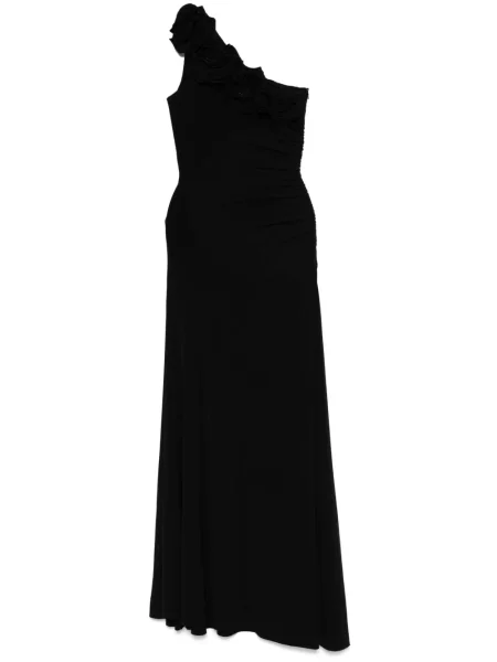 Rochie maxi Nissa cu model floral de costum negru