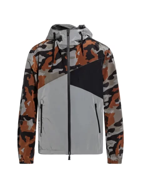 Geacă Herno cu glugă cu imagine cu model camuflaj gri