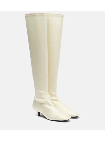 Cizme Toteme din satin alb