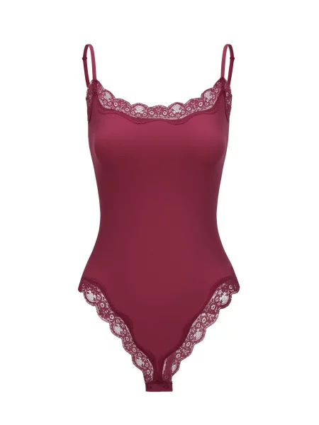 Cfab Body Bodysuit String mit Lace fáradt rózsaszín
