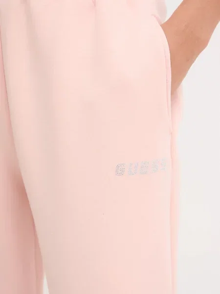 Спортивные штаны Guess с аппликацией бежевые