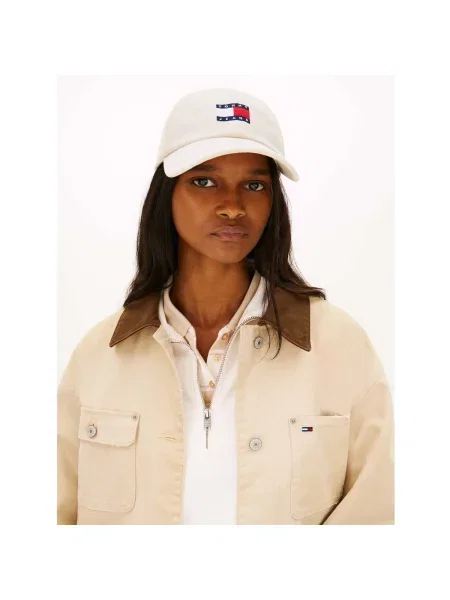 Tommy Jeans Čiapka svetlobéžová biela