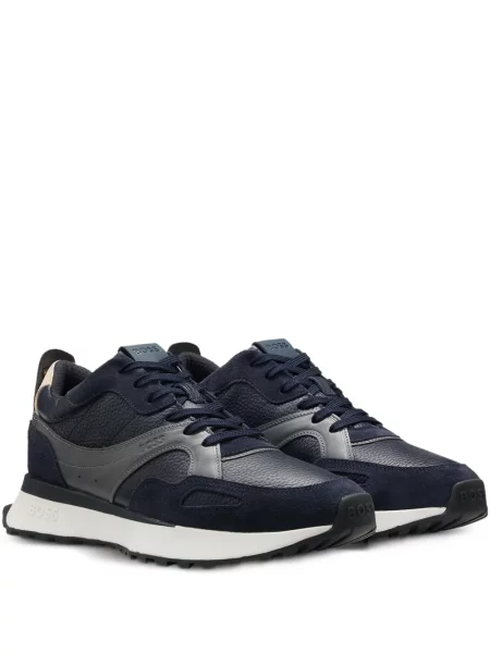 Sneakerși Boss din piele albastru