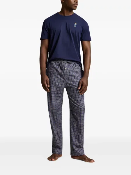Șosete Polo Ralph Lauren cu model herringbone cu broderie plasă albastru