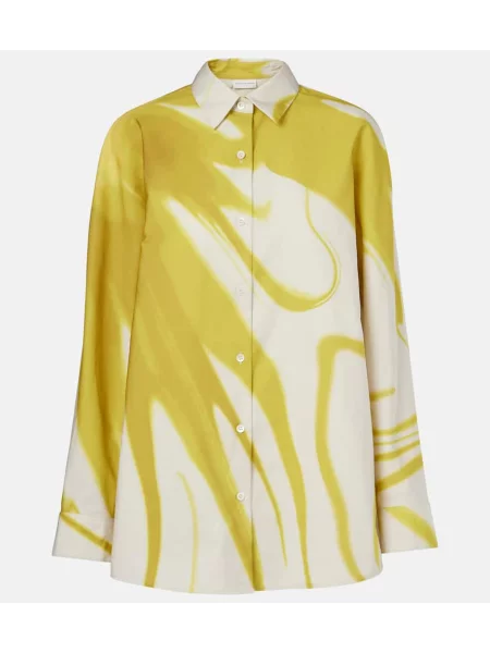 Cămașă Dries Van Noten cu imagine galben