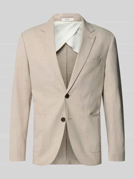 Marynarka garniturowa o kroju regular fit z mieszanka lnu i model DALI' Selected Homme