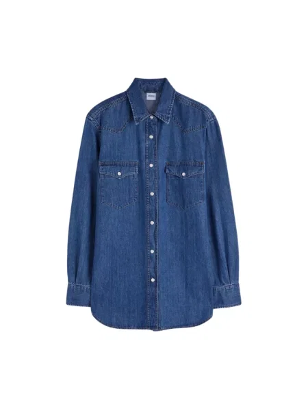 Długa koszula Aspesi niebieska