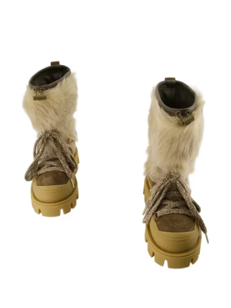 Botine Moncler din piele de căprioară maro
