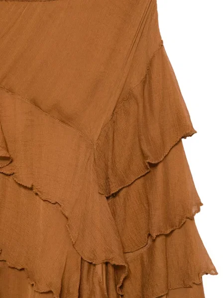 Spódnica Mes Demoiselles z falbankami brązowa