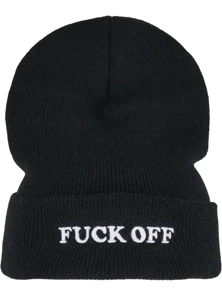 Mister Tee Căciulă Fuck Off negru alb